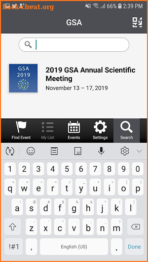 GSA Events screenshot