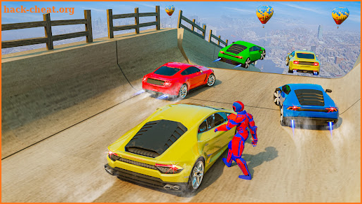 GT Superhero Racing Car Ramps screenshot