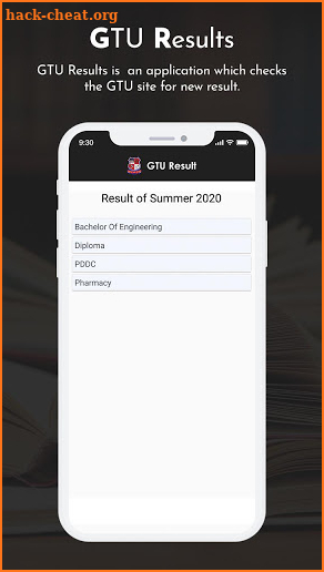 GTU Results screenshot
