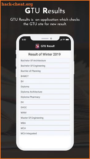 GTU Results screenshot