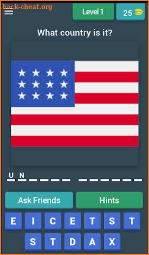 Guess the country according to the flag screenshot