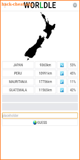 Guess the Country - Worldle screenshot