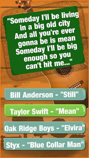 Guess The Lyrics - Country Music Quiz screenshot