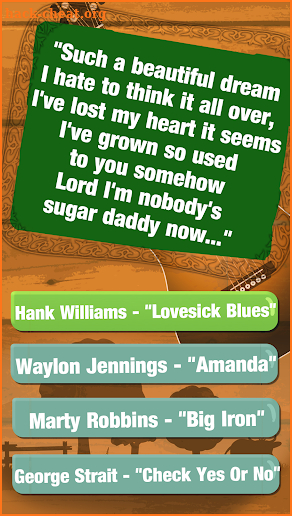 Guess The Lyrics - Country Music Quiz screenshot