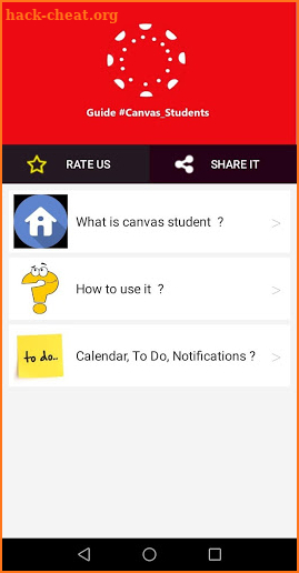 Guide canvas student screenshot