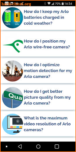 Guide for Arlo cameras screenshot