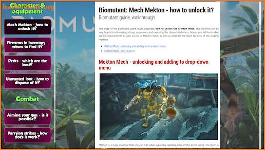Guide for Biomutant Game Tips screenshot
