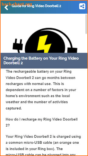 Guide for Ring Video Doorbell 2 screenshot