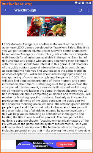 Guide game for LEGO Marvel's Avengers screenshot