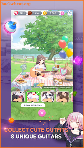 Guitar Girl Match 3 screenshot