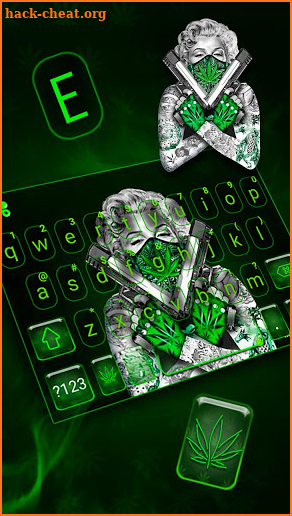 Gun Weed Cool Lady Keyboard Theme screenshot