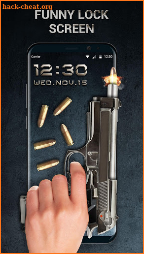 Gun&bullet lock screen screenshot