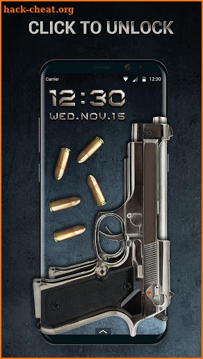 Gun&bullet lock screen screenshot