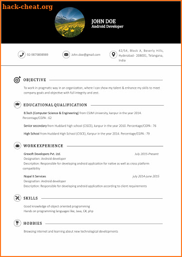 GX Resume Plus screenshot