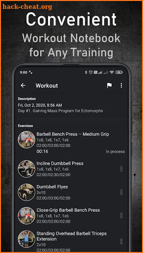 GymUp - workout notebook screenshot