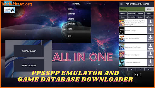 H7 PSP EMU and Database iso screenshot