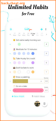 HabitYou - Unlimited Free Habit Tracker & Journal screenshot