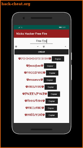 Hacker's Nicks for Free Fires screenshot
