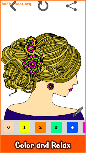 Hairs Color by Number: Girls Fashion Coloring Book screenshot