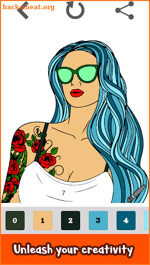 Hairs Color by Number: Girls Fashion Coloring Book screenshot