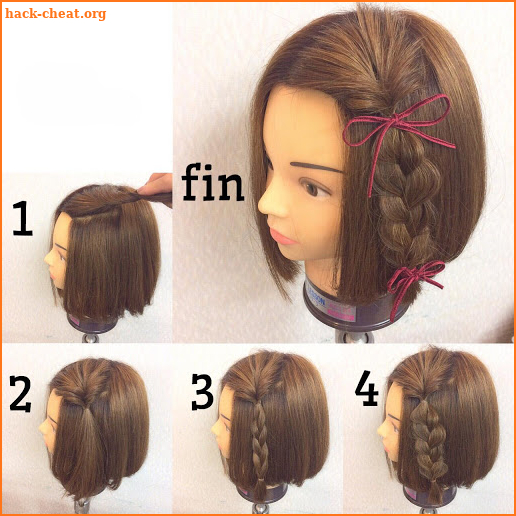 Hairstyles for short hair DIY step by step screenshot