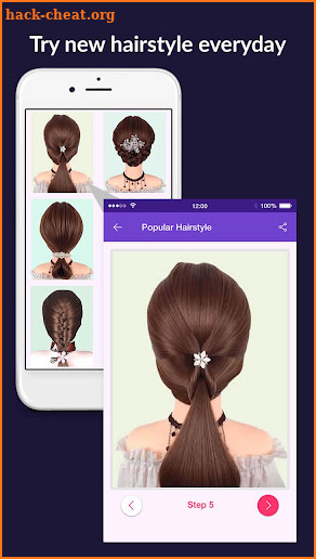 Hairstyles step by step easy,  screenshot