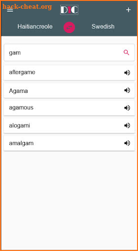Haitiancreole - Swedish Dictionary (Dic1) screenshot