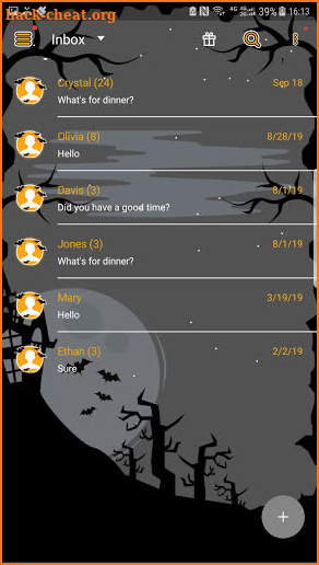 Halloween 2020 skin for Handcent Next SMS screenshot