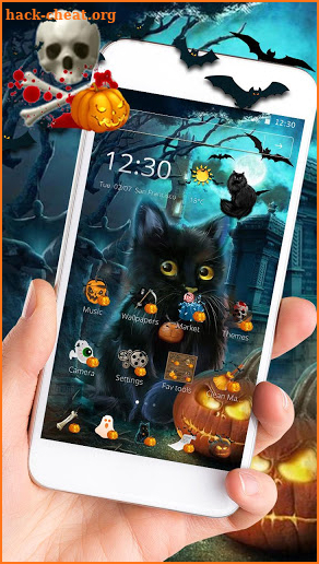 Halloween Black Kitty Theme screenshot