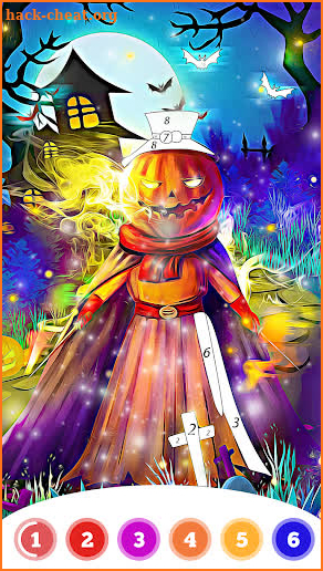 Halloween Coloring Book - Color by Number Game screenshot