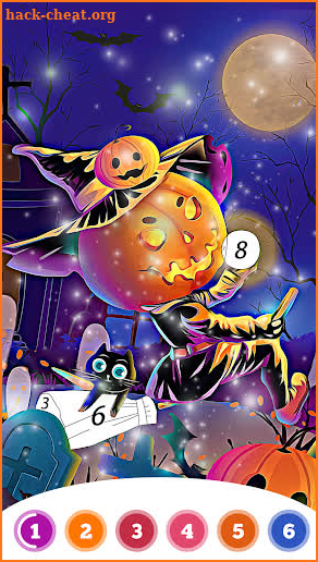 Halloween Coloring Book - Color by Number Game screenshot