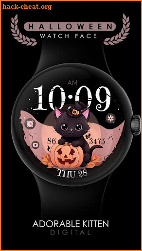 Halloween Cute Cat watch face screenshot
