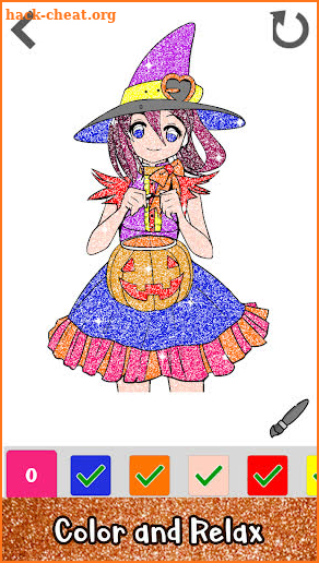Halloween Glitter Color by Number Coloring Book screenshot