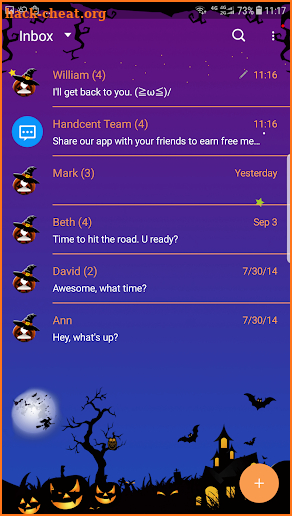 Halloween Night skin for Next SMS screenshot