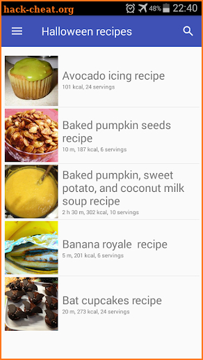 Halloween recipes for free app offline with photo screenshot
