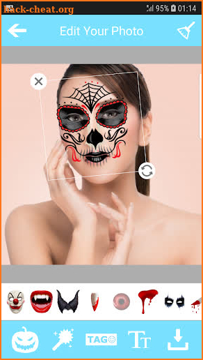 halloween stickers face photo editor 2018 screenshot