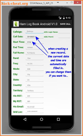 Ham Log Book for Android v1.5 screenshot