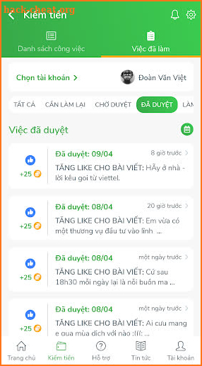 Hana - Kiếm Tiền Online screenshot