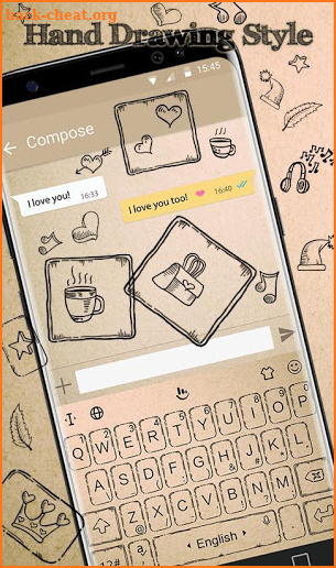 Hand Drawing Style Keyboard Theme screenshot