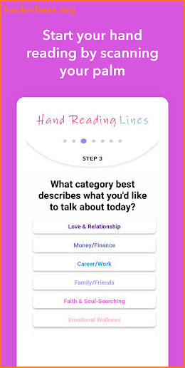 Hand reading lines screenshot