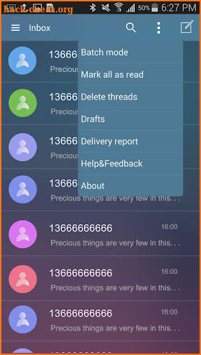 Handcent Next SMS Skin Purple screenshot