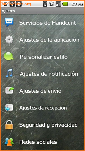 Handcent SMS Spanish Language screenshot