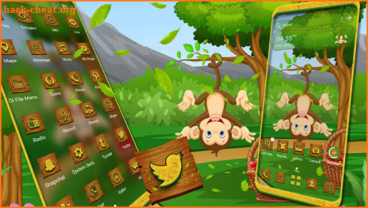 Hanging Monkey Tree Launcher Theme screenshot