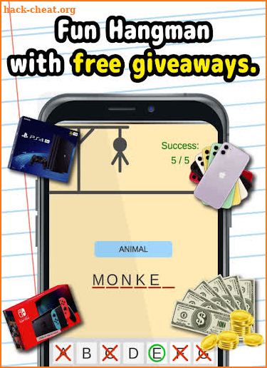 Hangman free gifts: word game with free giveaways screenshot