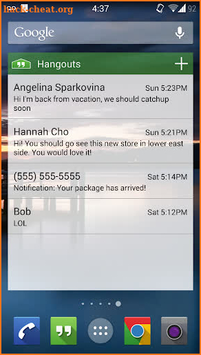Hangouts Widget screenshot