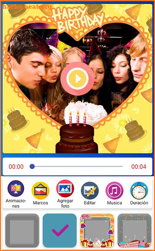Happy birthday video 🎂 with photos and music screenshot