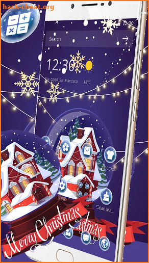 Happy Christmas Night House Theme screenshot
