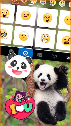 Happy Cute Panda Keyboard Background screenshot