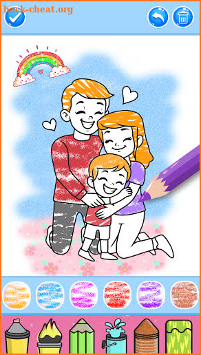 Happy Family Coloring Game screenshot