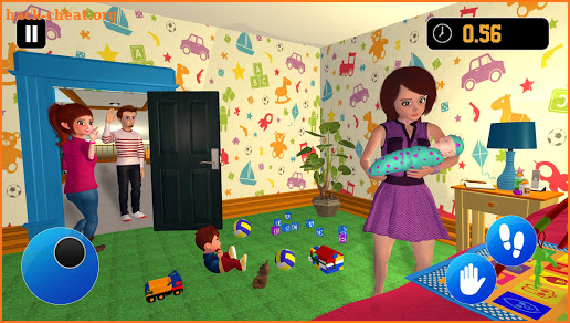 Happy Family Siblings Baby Care Nanny Mania Game screenshot